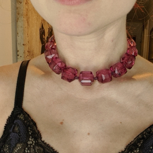 Tarina Tarantino Jewelry - Tarina Tarantino Choker NECKLACE pink Cubbed Bead